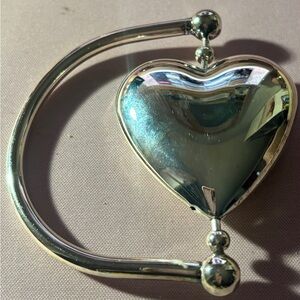 Shiny Silver Heart Kids Toy Rattle